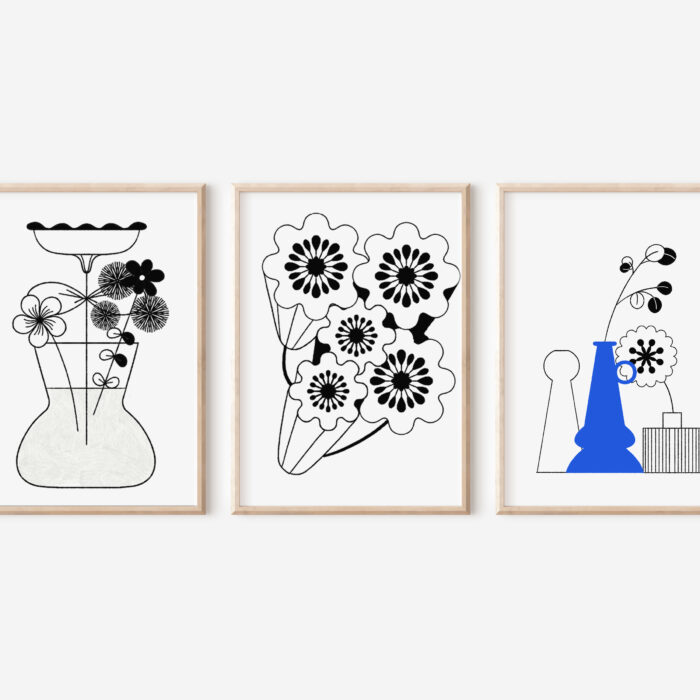Set of 3 Hana print
